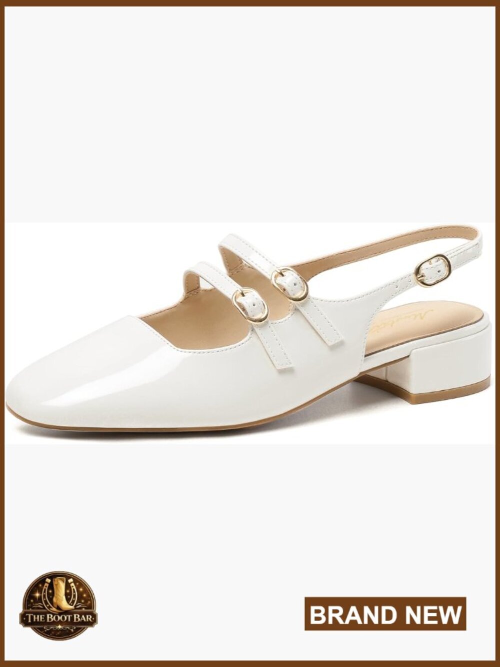 Mary Jane Shoes Slingback Chunky Low Heels Closed Rounded Toe Ankle Strap Pumps
